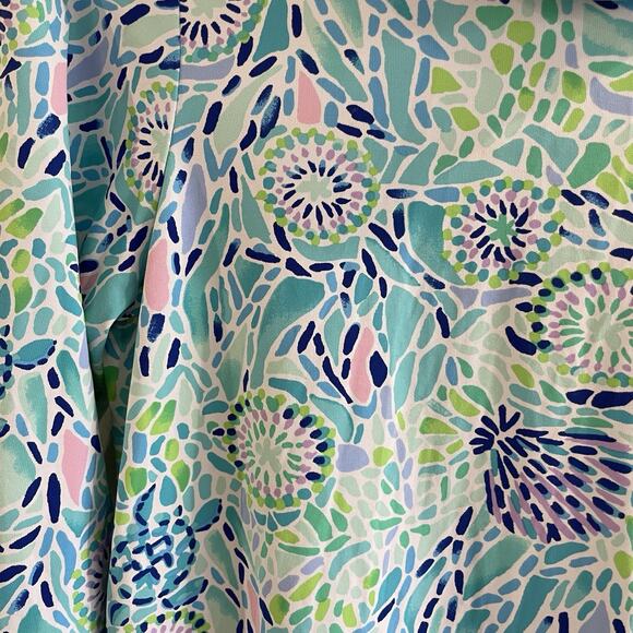 Lilly Pulitzer Blue Floral Long Sleeve UPF 50+ Chillylilly Lilshield Dress M - Picture 5 of 6
